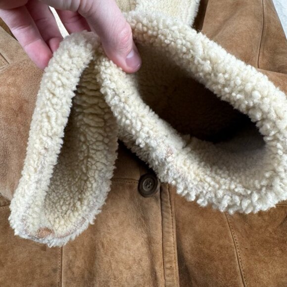 Vintage Shearlings By Sheepskin Market Suede Leather Men’s Sz XL Jacket Coat - Picture 4 of 12